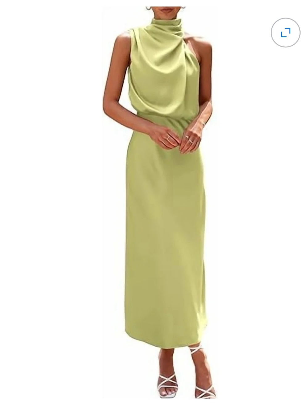 Mock Neck Satin Dress